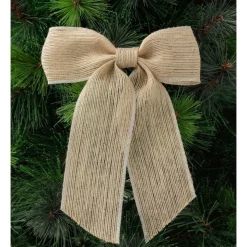 Deals ๐ Australian House & Garden Eucalyptus Fabric Hessian Bow W/ Glitter Trim ClipNatural: 23 Cm ๐