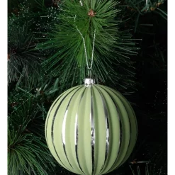 Cheapest 😉 Australian House & Garden Eucalyptus Plastic Stripe Bauble OrnamentGreen/Silver: 10cm ⌛