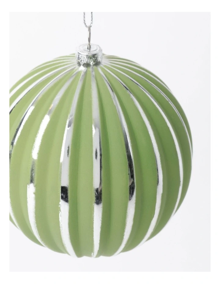 Cheapest π Australian House & Garden Eucalyptus Plastic Stripe Bauble OrnamentGreen/Silver: 10cm β - Image 3