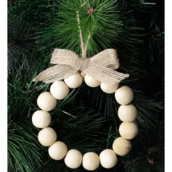 Cheapest 💯 Australian House & Garden Eucalyptus Wooden Bead Wreath OrnamentWhite/Natural: 10cm ✔️