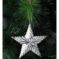 Flash Sale 👍 Australian House & Garden Eucalyptus 2A Plastic Ribbed Star OrnamentSilver/White: 11 Cm 🥰