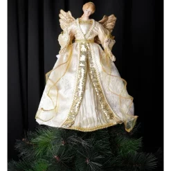 Best deal 🧨 Myer Giftorium Luxe Evangeline Fabric Angel Tree TopperWhite/Gold: 32cm 👏