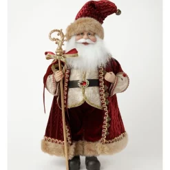 Cheap ๐ฏ Myer Giftorium Heirloom Fabric Paxton Santa W/ Velvet Robe & StaffRed: 48cm ๐