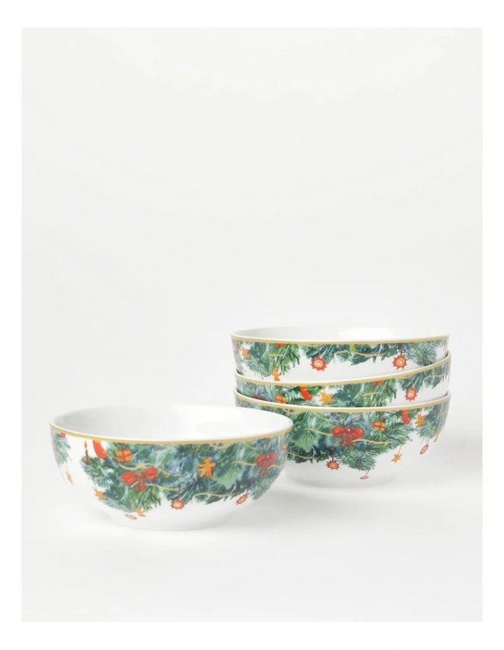 Best reviews of π Heritage Heirloom π Christmas Festive Cereal Bowl Set Of 4 In Green/White β¨