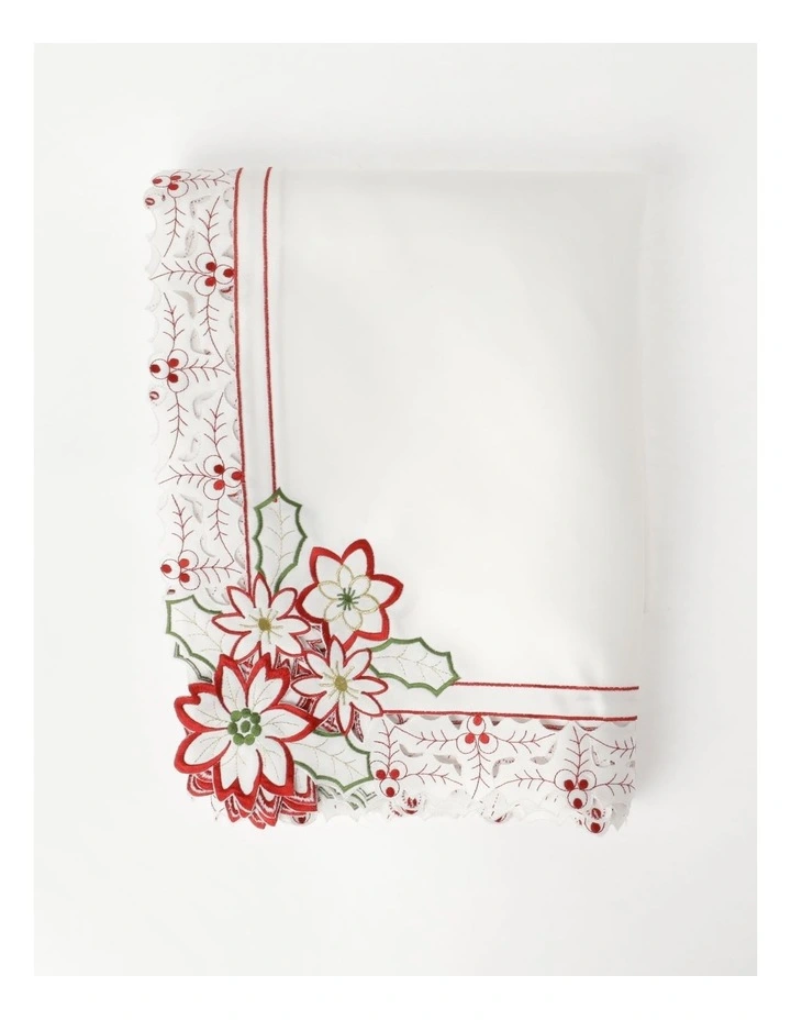 Discount π€© Heritage Berry Lace Table Cloth In White/Red β
