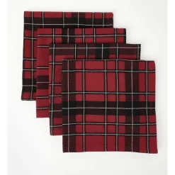 Promo ๐ Heritage Heirloom Tartan Napkin Set Of 4 In Red ๐