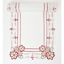 Budget ๐ฅฐ Heritage Heirloom Berry Lace Table Runner In White/Red ๐