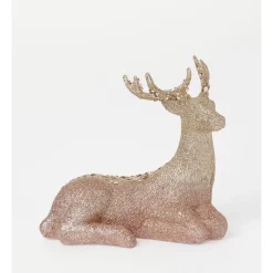 Brand new 🎉 Myer Giftorium Plastic Glittered Reindeer Decoration In Champagne/Pink 🥰