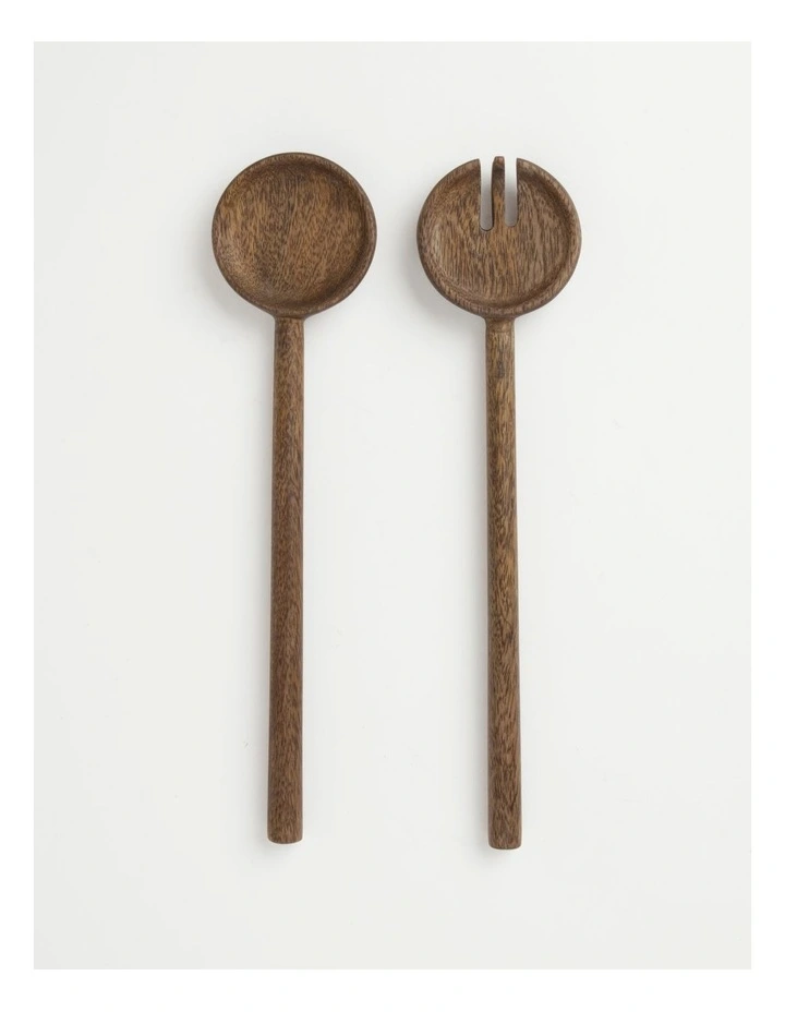 Best Sale π Heritage Walnut Look Set Of 2 Salad Servers π
