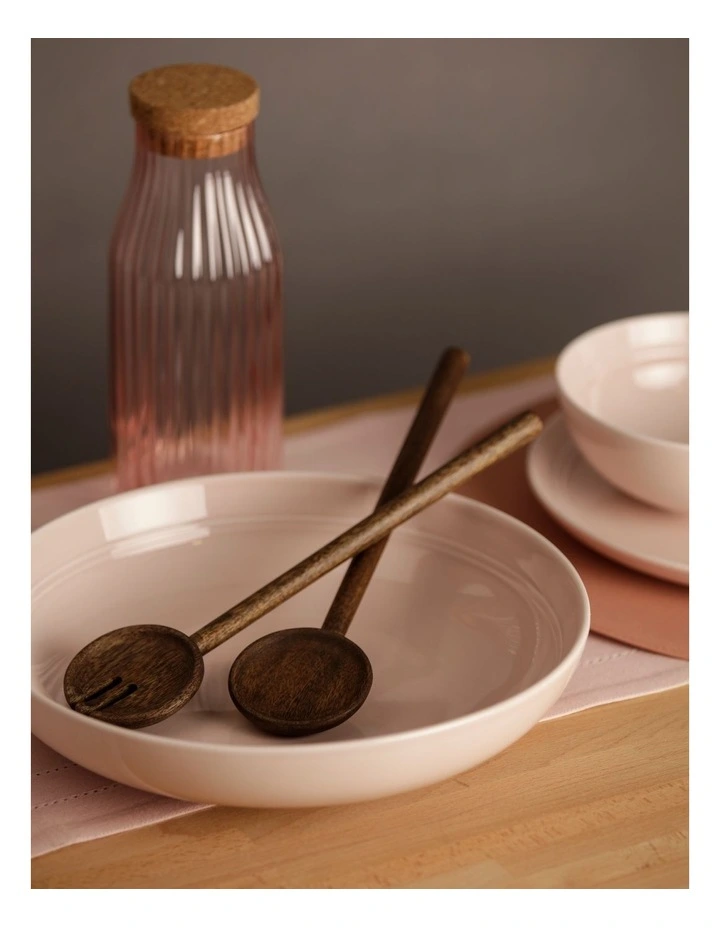 Best Sale π Heritage Walnut Look Set Of 2 Salad Servers π - Image 2