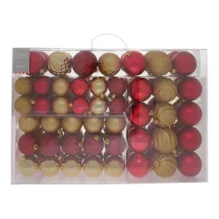 New ✨ Myer Giftorium Heirloom Assorted Red & Gold Shatter-Resistant Baubles 100pk 👏