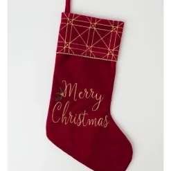 Brand new ๐ Myer Giftorium Heirloom Velvet Latice 42cm Cuff Stocking In Red ๐