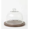 Top 10 🎁 Heritage Walnut Look Small Glass Dome Wood Board 25cm X 19cm 💯