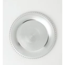 Best Sale ๐ฅฐ Heritage Heirloom Charger Plate Set Of 4 Beaded Edge In Silver ๐