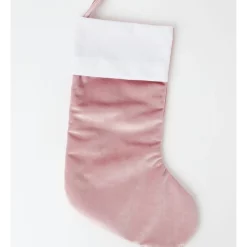 New ❤️ Myer Giftorium Luxe Fabric Velvet 50cm Stocking With Contrast Cuff Stocking In Pink ⭐