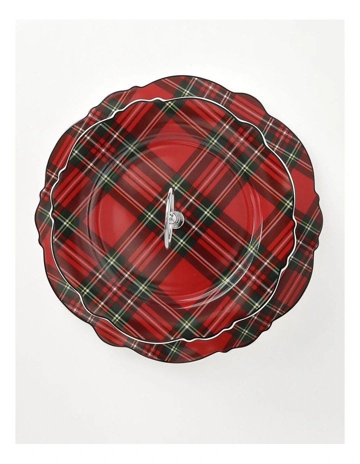 New π Heritage Heirloom Tartan 2 Tiered Cake Stand In Red/White π₯ - Image 4