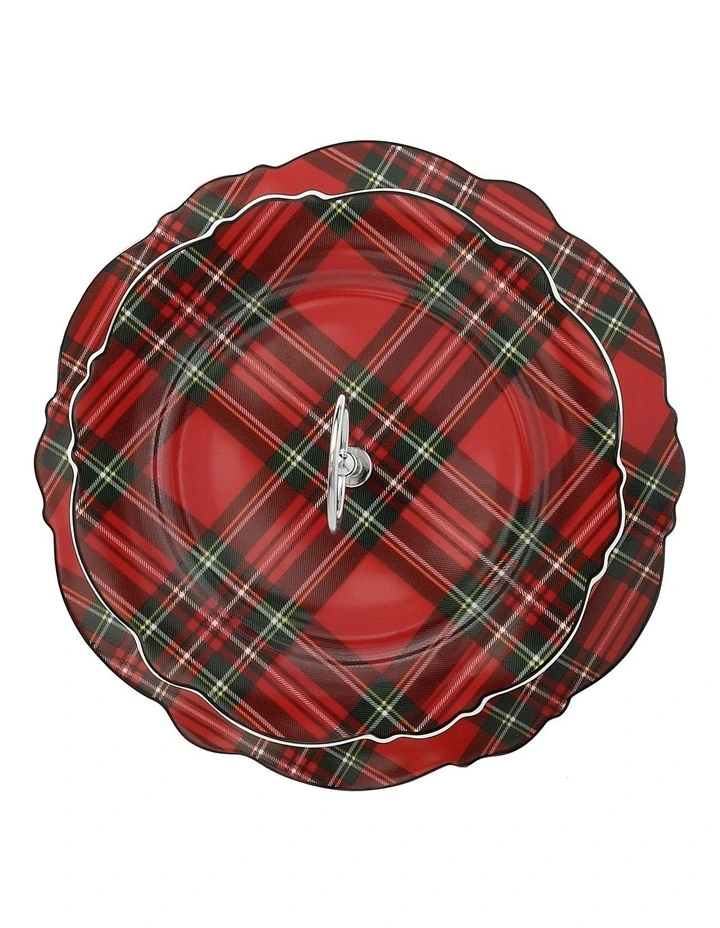 New π Heritage Heirloom Tartan 2 Tiered Cake Stand In Red/White π₯ - Image 5