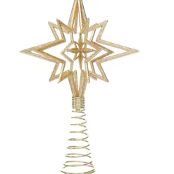Wholesale 👏 Myer Giftorium Heirloom 3D Glitter Gold Star Tree Topper ✔️