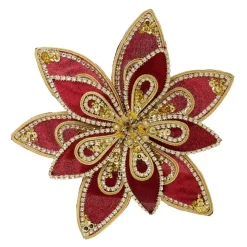 Top 10 ✨ Myer Giftorium Heirloom Velvet Red/Gold Poinsettia Clip-On Ornament 😀