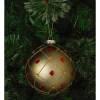 Cheap ❤️ Myer Giftorium Heirloom Glass Deco Pattern Bauble With Red Jewels Ornament 10 Cm In Gold 🛒