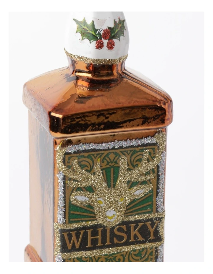 Best deal π₯° Myer Giftorium Heirloom Glass Whisky Bottle OrnamentBrown: 13cm 𧨠- Image 3