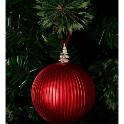 Best Pirce ⭐ Myer Giftorium Heirloom Plastic Ribbed Bauble In Red 😀
