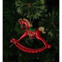 Best reviews of 🔔 Myer Giftorium Heirloom Glittered Rocking Horse Ornament 10cm In Red 🤩