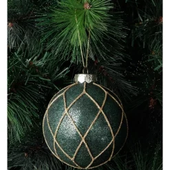 Best Sale ๐ Myer Giftorium Heirloom Glass Beaded Diamond Grid BaubleGreen: 8cm ๐ฏ