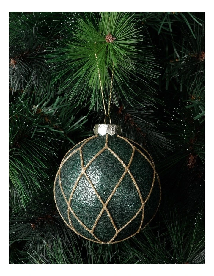 Best Sale π Myer Giftorium Heirloom Glass Beaded Diamond Grid BaubleGreen: 8cm π―