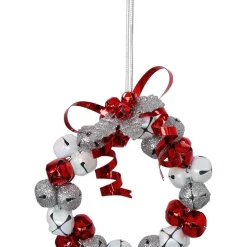 Cheap ๐ฏ Myer Giftorium Heirloom Red, White And Silver Metal Bell Wreath ๐คฉ