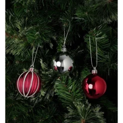 Budget 👏 Myer Giftorium Merry & Bright Shatterproof Baubles 24 Pack In Red/Silver 👍