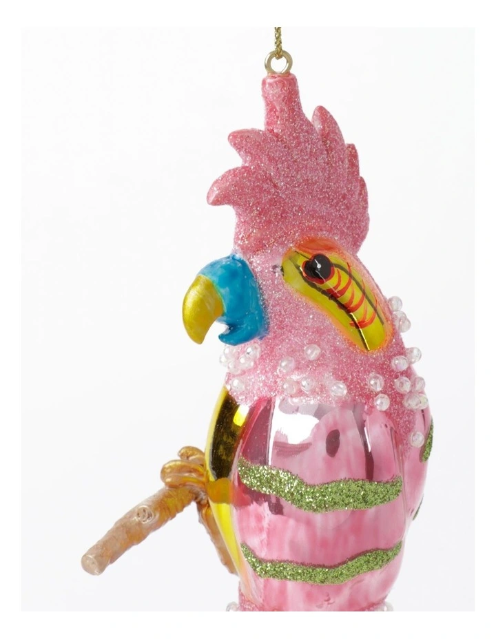 Best reviews of π Myer Giftorium Merry & Bright Glass Crested Parrot OrnamentPink: 10cm π€© - Image 3
