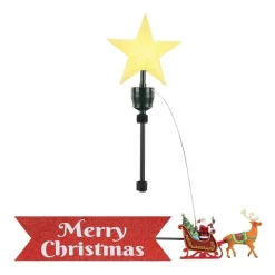 New 🔥 Mr 🔔 Christmas Animated Tree Topper Santa Sleigh W/ Banner ✔️