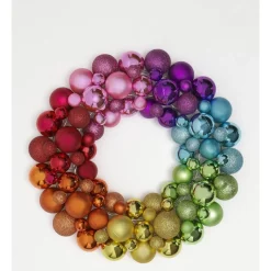 Discount ✔️ Myer Giftorium Merry & Bright Plastic Bauble WreathMulti: 40 Cm ✔️