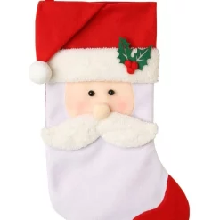 Budget 👏 Myer Giftorium Merry & Bright Fabric & Felt Santa Stocking Red/White 42 Cm 🧨