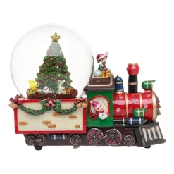Discount 👍 Myer Giftorium Heirloom 120mm Red Train Xmas Tree Inside Wind Up Music Globe ✔️