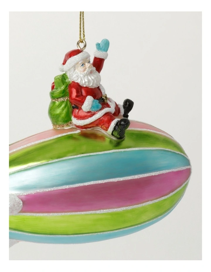 Promo π€© Myer Giftorium Merry & Bright Glass Santa On Blimp OrnamentMulti: 11cm π - Image 3