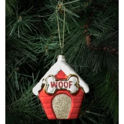 Hot Sale 🎉 Myer Giftorium Merry & Bright Glass 🐶 Dog House OrnamentRed: 10cm 🎉