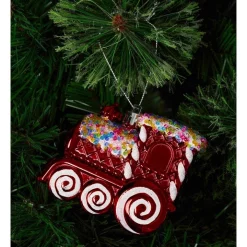 Wholesale 🔔 Myer Giftorium Merry & Bright Confetti 🍬 Candy Train Ornament In Red ✔️