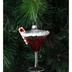 Deals 🎁 Myer Giftorium Merry & Bright Glass Cosmopolitan Cocktail OrnamentRed: 12cm 😀