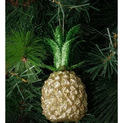 Flash Sale 😀 Myer Giftorium Merry & Bright Plastic Glittered Pineapple OrnamentYellow: 12 Cm 🧨