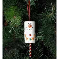 Discount 🎉 Myer Giftorium Merry & Bright Claydough Marshmallow Snowman OrnamentWhite: 12cm 🥰