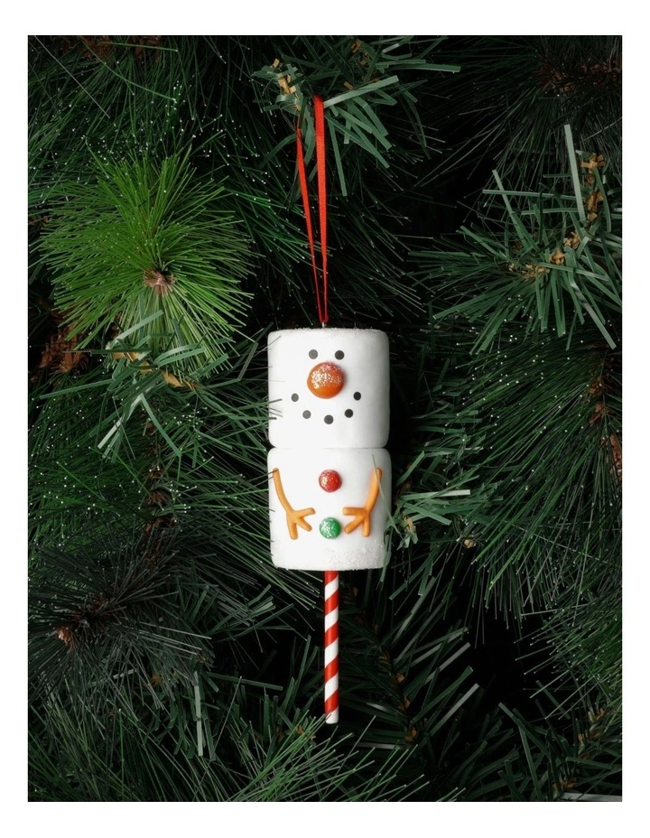 Discount π Myer Giftorium Merry & Bright Claydough Marshmallow Snowman OrnamentWhite: 12cm π₯°