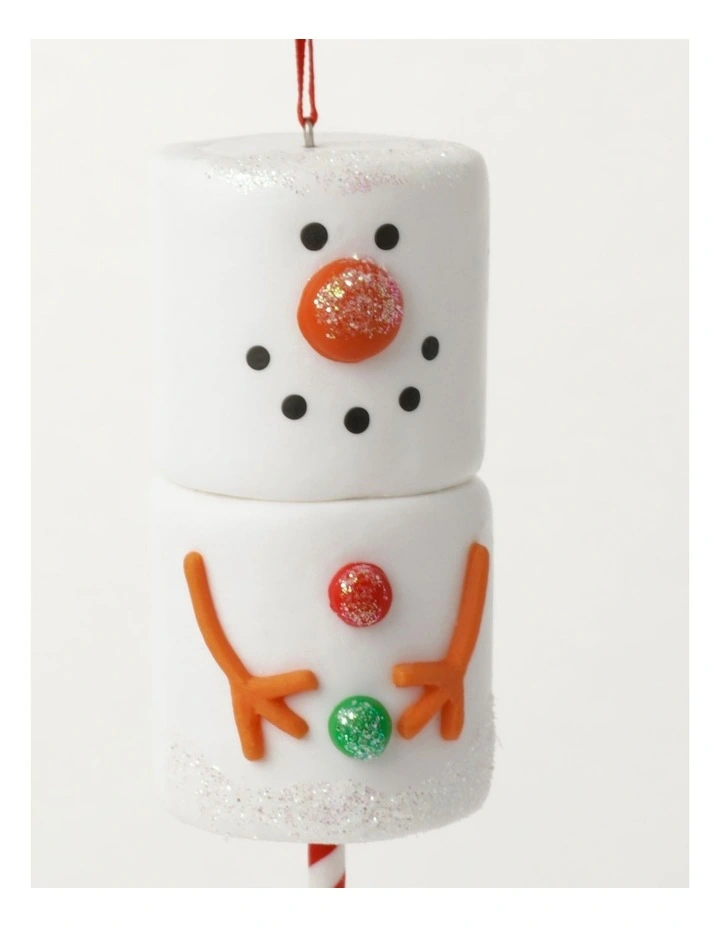 Discount π Myer Giftorium Merry & Bright Claydough Marshmallow Snowman OrnamentWhite: 12cm π₯° - Image 3