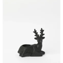 Wholesale 🎉 Myer Giftorium Modern Holiday Ceramic Reindeer Tealight Candle Holder 14 Cm In Black ❤️