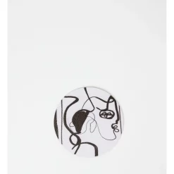 New 👍 Vue Leather Look Coaster Faces In Black And White Round 🌟