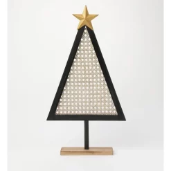 Best deal ❤️ Myer Giftorium Modern Holiday Wooden & Rattan Table Tree Decoration In Natural/Black ⭐