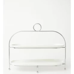 Budget 💯 Heritage Tea Party Serving Stand Set Of 2 Oval Plates 🔥