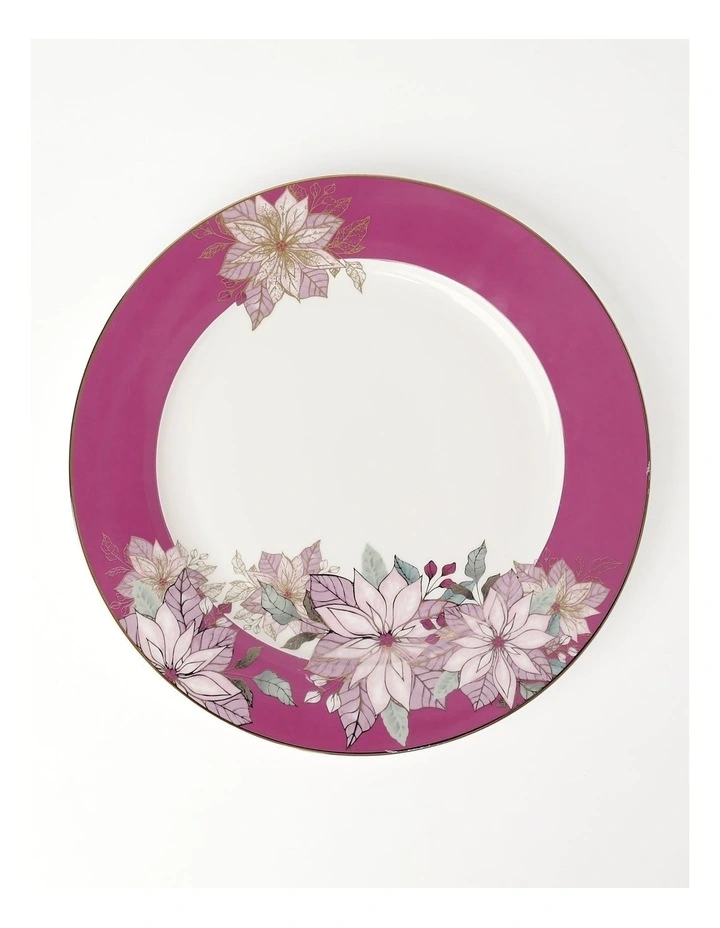 Hot Sale π€© Heritage Luxe Poinsettia Floral Charger Plate In Purple π - Image 2