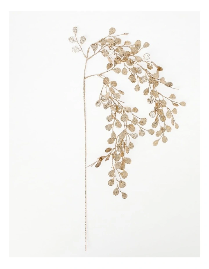 New π Myer Giftorium Luxe Glittered Trailing Round Leave Spray Pick In Champagne β€οΈ - Image 2